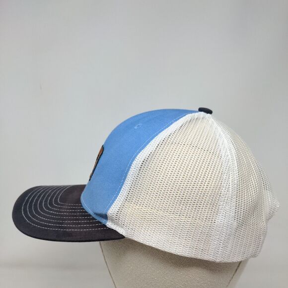 Three Pines Snapback Mesh Back Trucker Hat Multi One Size Leather Patch - Picture 3 of 9